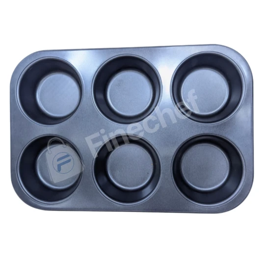 Non Stick 6 Cup Muffin Tray / Durable Cupcake Baking Pan