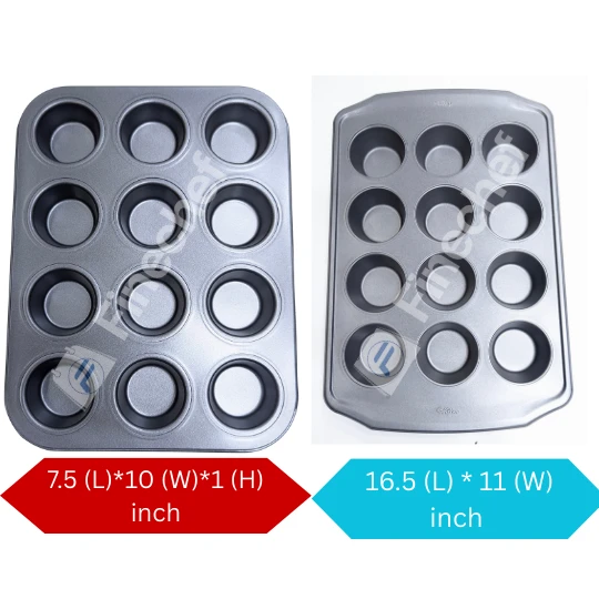 12 Cup Muffin Tray / Non Stick Cupcake Baking Pan for Home Use